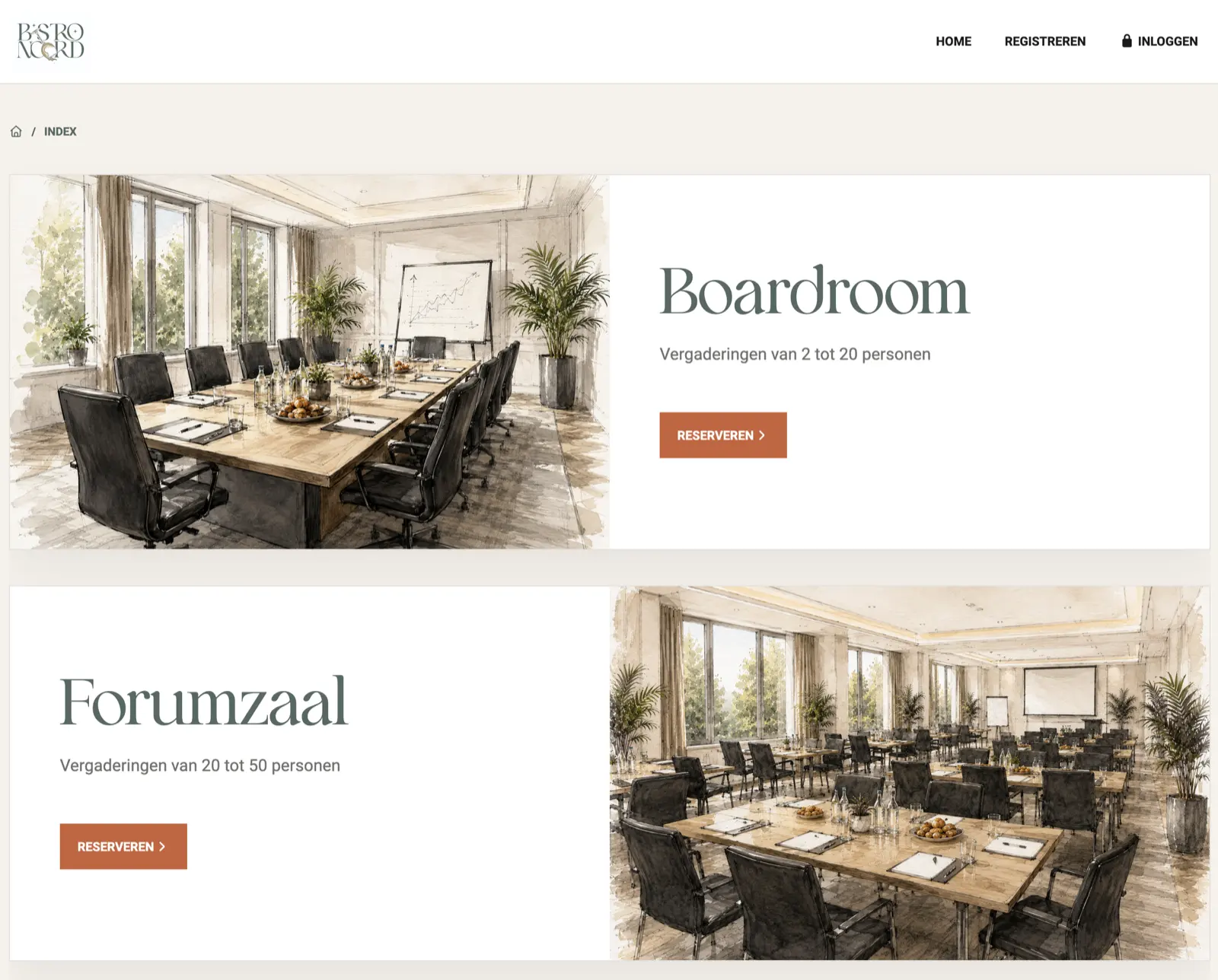 Reserveerdialoog van Bistro Noord