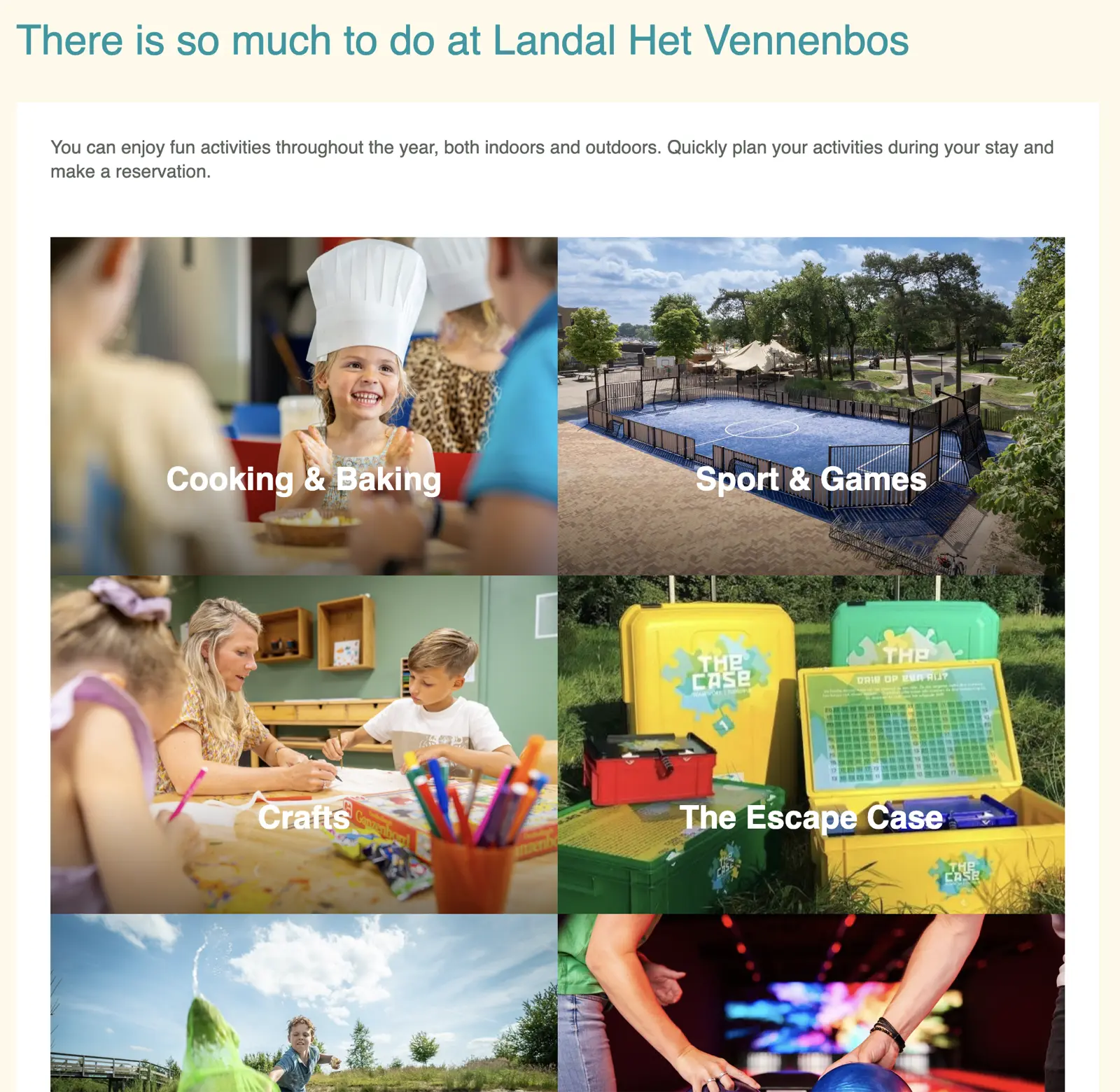 Reserveerdialoog van Landal